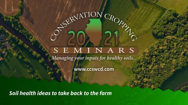 Conservation Cropping Seminar logo over field