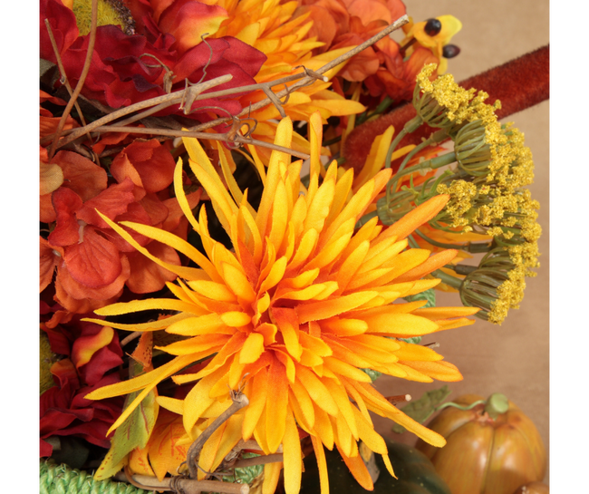 fall flowers in arrangement yellow mums and yellow and orange assorted flowers