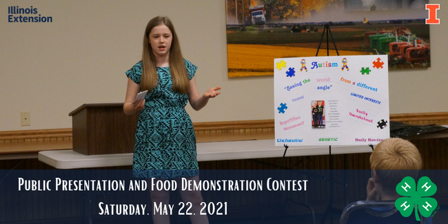girl speaking. Public Presentation and Food Demonstration Contest Saturday May 22 2021