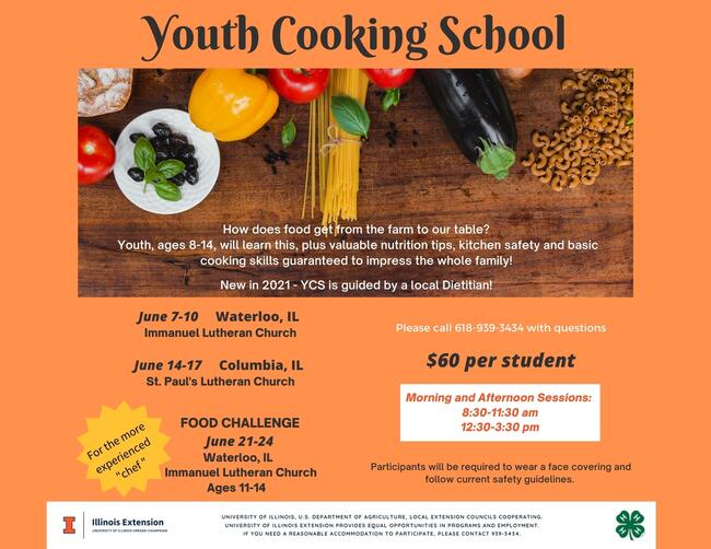 Youth Cooking School flyer