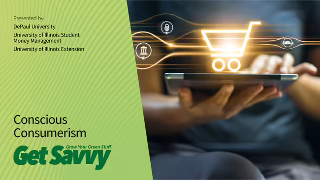 Get Savvy Infographic with person on tablet