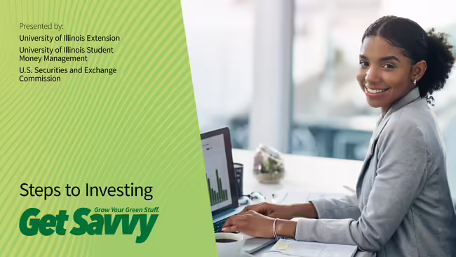Get Savvy Infographic with woman on computer