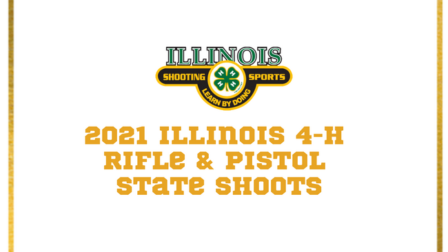 Illinois 4-H Rifle & Pistol State Shoot in gold on white background