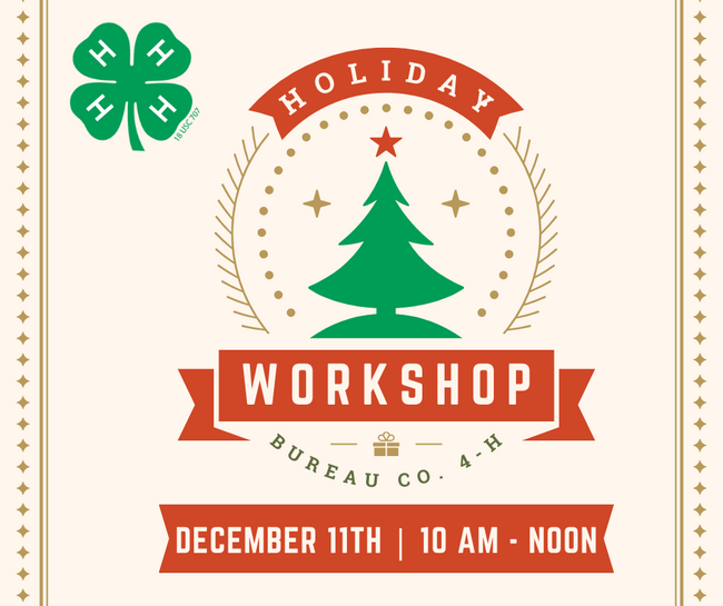 Holiday Tree announcing Bureau County workshop