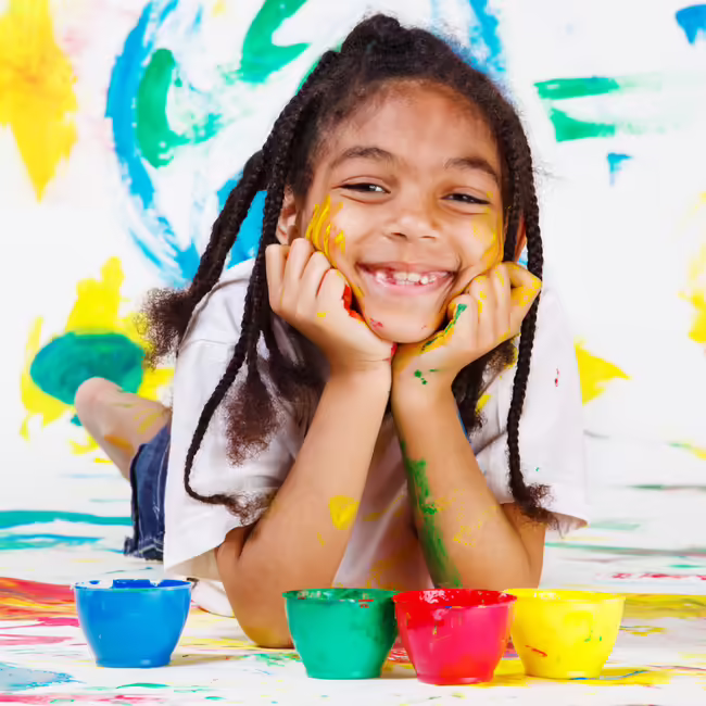 child with paint