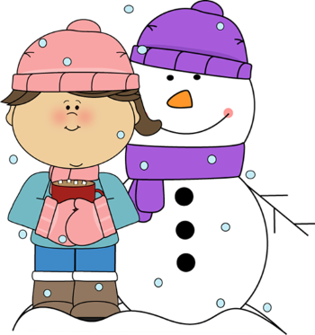 character girl and snowman