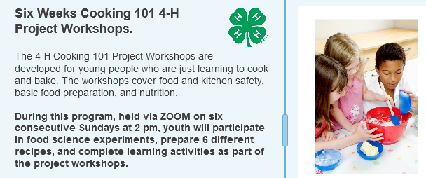 4-H Cooking 101 Workshop