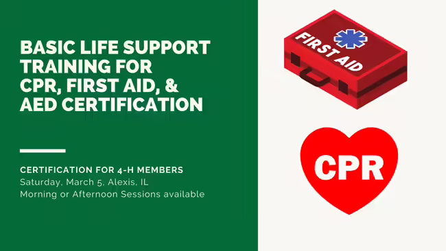 graphic of first aid kit and CPR heart