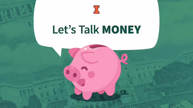 Piggy bank sitting on dollar bill