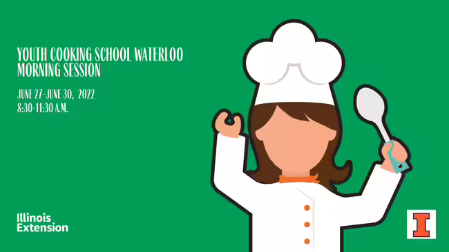 A woman wearing a chefs hat and holding a spoon up.