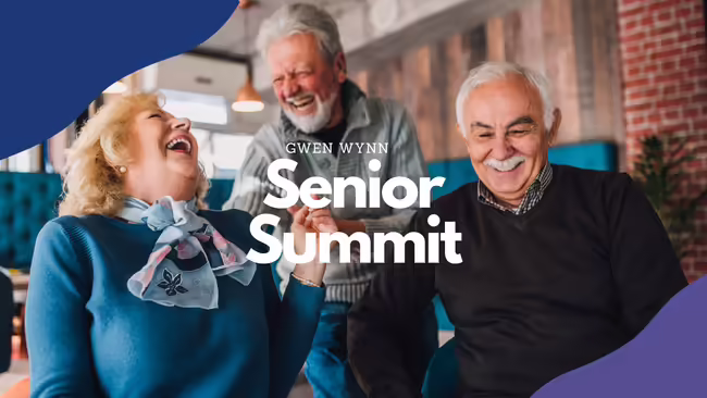 Senior citizens laughing together