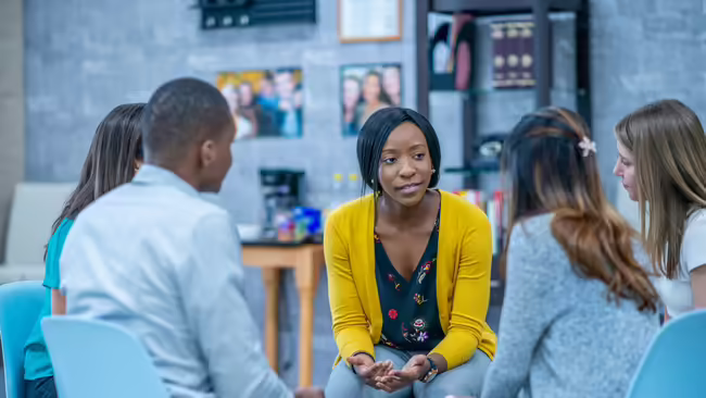 people having a group discussion