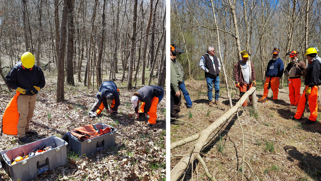 Students participating in Chainsaw Training