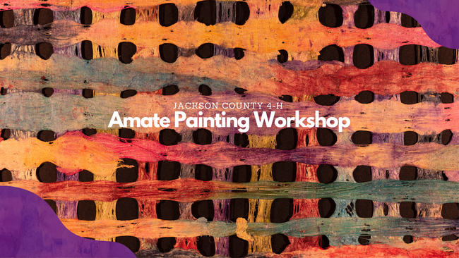 Painted scene with Amate Painting Workshop text