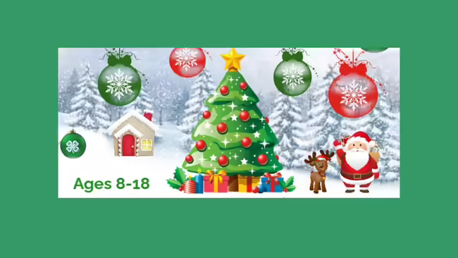 holiday scene with tree and santa