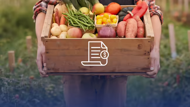 A person carrying a box of produce.