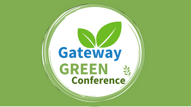 Gateway Green Conference logo with a leaf