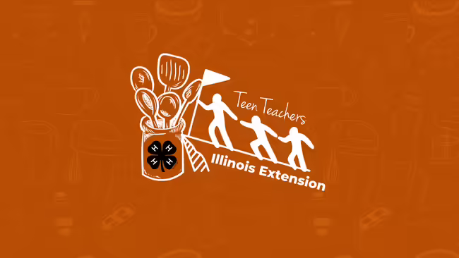 Cooking graphic with the 4-H clover and the words "Teen Teachers" and "Illinois Extension"