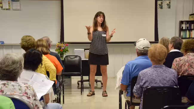 Janine leading a meeting