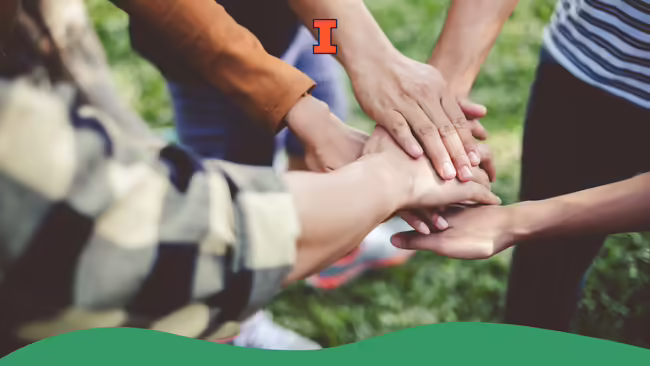 Stacking of hands of young teens to show togetherness/teamwork