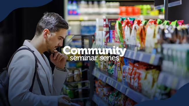 Person looking for food in a market store