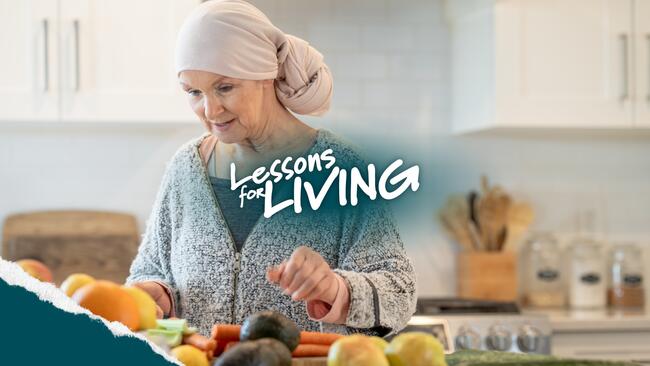 An adult woman with cancer but active cooking