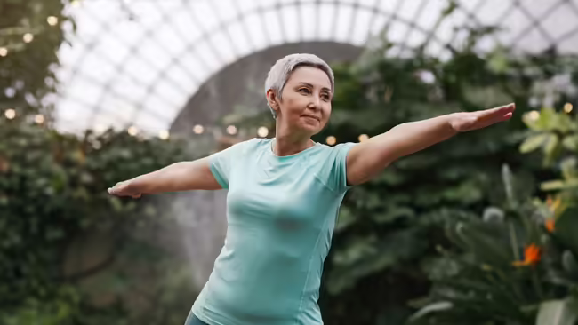 Older woman doing yoga