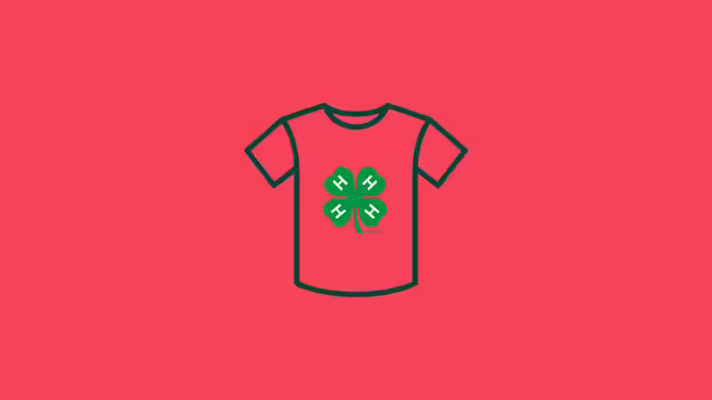 A t-shirt with the 4-H Clover logo on it.