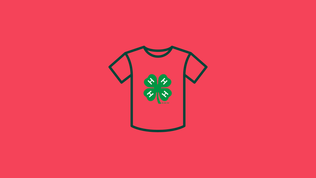 A t-shirt with the 4-H Clover logo on it.