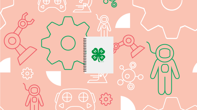 A book graphic with the 4-H Clover logo on it. 