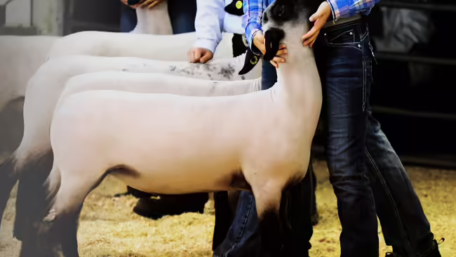Sheep being presented.