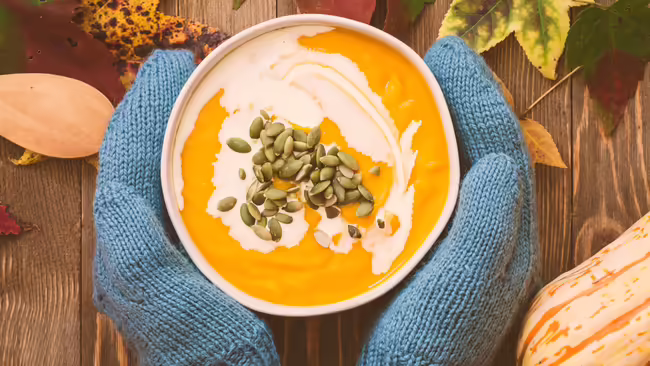 Bowl of butternut squash soup