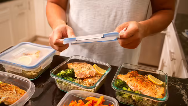 Person prepping meals for the week
