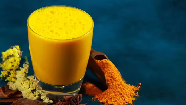 Turmeric Latte with turmeric powder