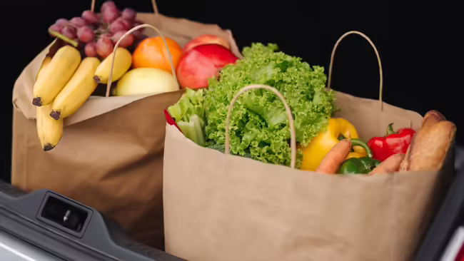 Groceries in a Car Trunk