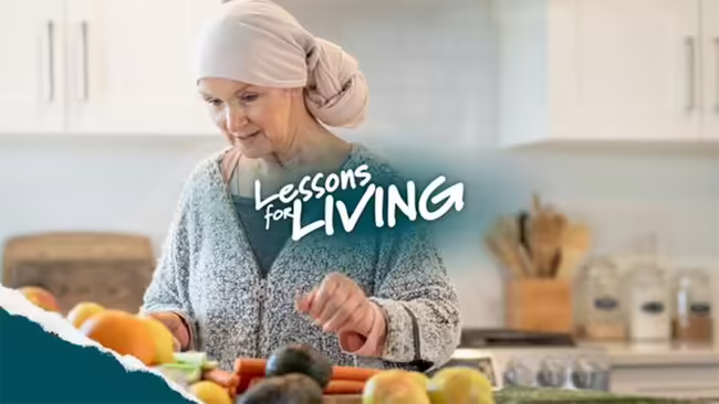 woman with scarf on her head with vegetables