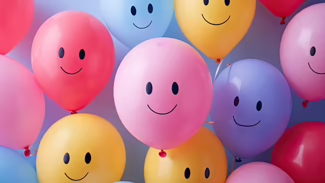 Balloons with smiley faces