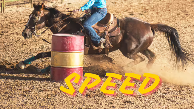 rider on a horse barrel racing