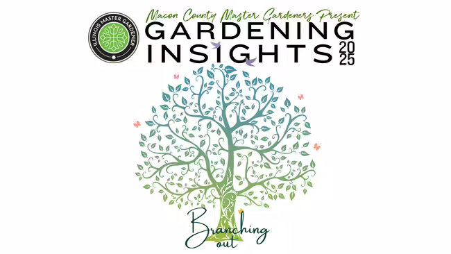 2025 Gardening Insights, tree picured with text graphics