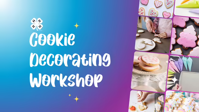 Cookie Decorating Workshop, variety of different cookies pictured