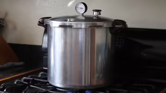 pressure canner on stove