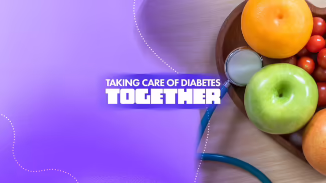 A stethoscope and some fruit on a table