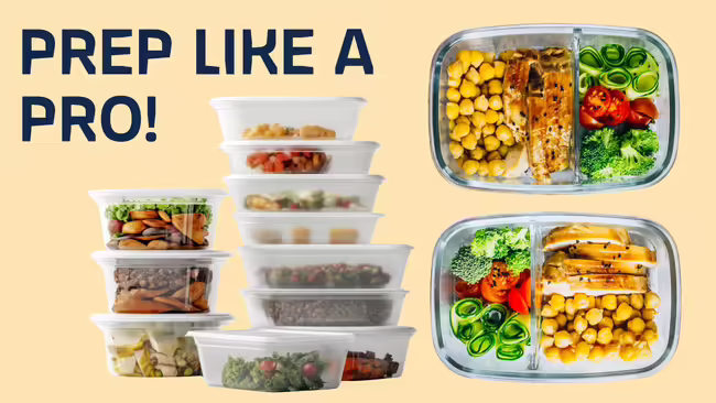 Prep Like a Pro - Containers of food with lids