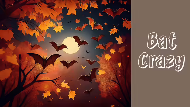 Bats flying around autumn trees Bat Crazy