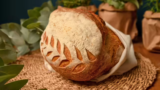 Sourdough bread on a table
