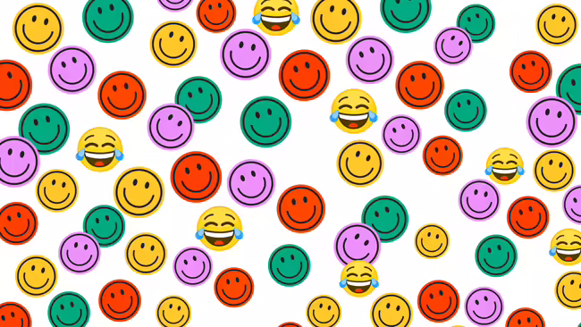 Colorful smiling and laughing stickers