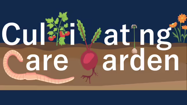 "Cultivating Care Garden" created with root vegetables.