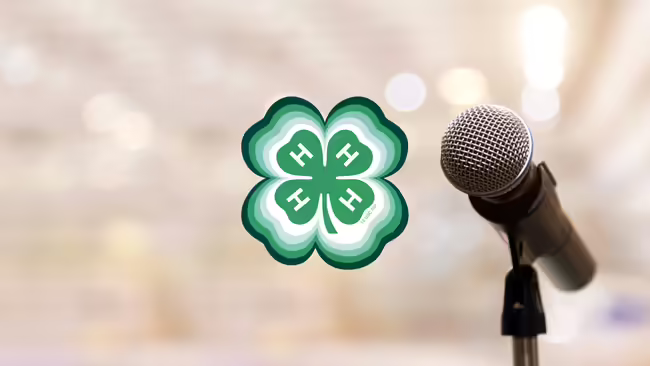 4-H emblem and microphone