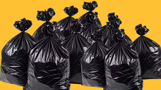 black garbage bags