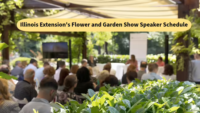 people listening to a presentation at a garden event